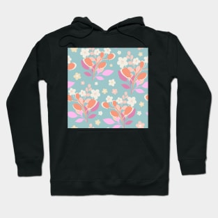 Modern floral bouquet with daisies repeat pattern print Hoodie